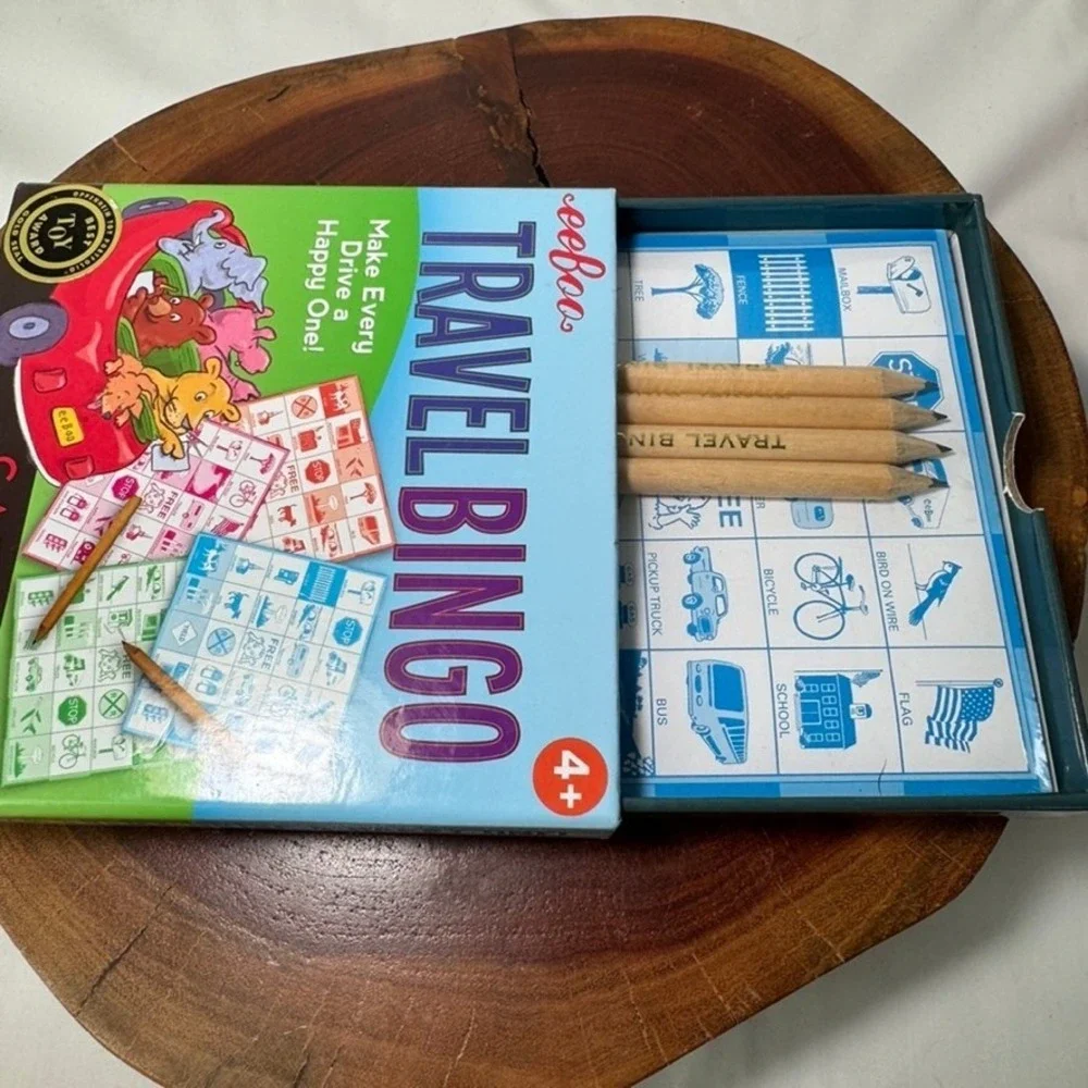 eeBoo Travel Bingo Car Game for Kids 4+ Road Trip Activity‎ 4 Pads & Pencils